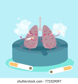 lung with health concept on the blue background