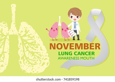 lung with health concept on the yellow background
