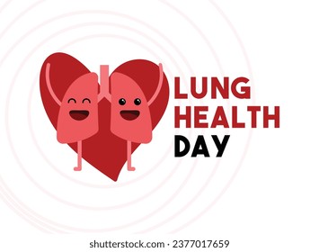 Lung Health Day. The fourth Wednesday in October. Cute lungs characters. Eps 10.