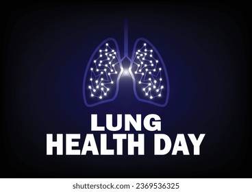 Lung health day vector illustration. human lungs with glowing lights. Suitable for greeting card, poster and banner.