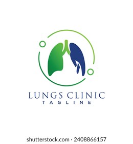 Lung health design logo vector illustration idea concept