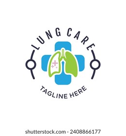 Lung health design logo vector illustration idea concept