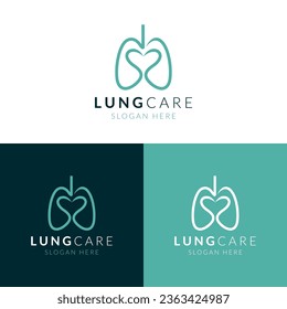 lung health logo design vector illustration