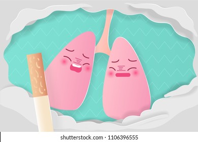 lung with healthy concept on the green background