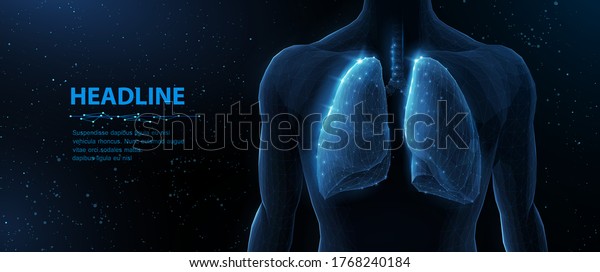 Lung and human body. Abstract vector 3d
lungs on body background. Human health, respiratory system,
pneumonia illness, biology science, smoker asthma, healthcare
concept. Organ anatomy
illustration