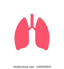 Lung human icon, respiratory system healthy lungs anatomy flat medical organ icon.