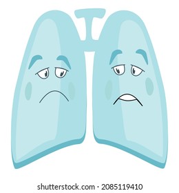 Lung human icon, respiratory system healthy lungs anatomy flat medical organ icon