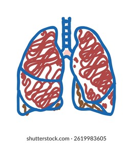 órgão humano pulmão ícone doodle esboço vetor. sinal de órgão humano pulmão. símbolo isolado ilustração
