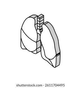 lung human organ isometric icon vector. lung human organ sign. isolated symbol illustration
