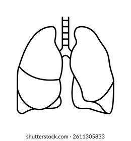 lung human organ line icon vector. lung human organ sign. isolated contour symbol black illustration