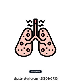 Lung Icon. Coronavirus Protection Related Vector Icons. Contains such Icons as Protective Measures, Coronavirus Symptoms, Incubation Period, and more. EPS10