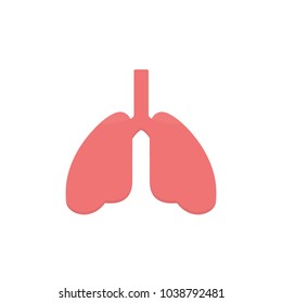lung icon in flat style isolated vector illustration on white transparent background