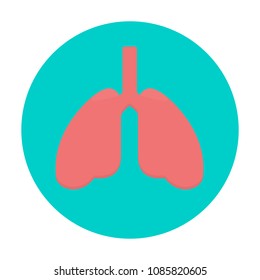 lung icon in flat style isolated vector illustration on white transparent background