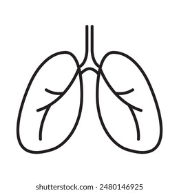 lung icon, human body anatomy