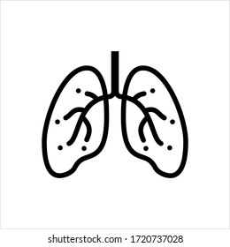 Lung Icon, Human Primary Organ Of The Respiratory System Vector Art Illustration