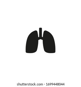 Lung Icon Isolated On White Background From Medical Collection.