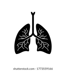 Lung icon isolated on white background from medical collection.  Lung icon simple sign. Lung icon flat vector illustration for graphic and web design