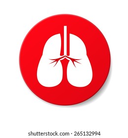Lung Icon isolated on  white. Flat style