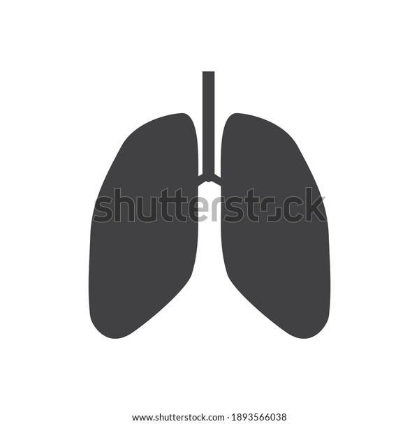 lung icon isolated on white\
background. Health and medical Concept. Vector\
illustration.