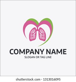 Lung icon logo. Simple medical heart logo