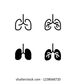 Lung Icon Logo Vector Symbol. Breathe Icon