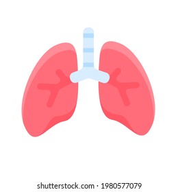 Lung icon. Lungs help to breathe oxygen into the human body. Body care concept