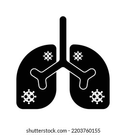 Lung icon on white background