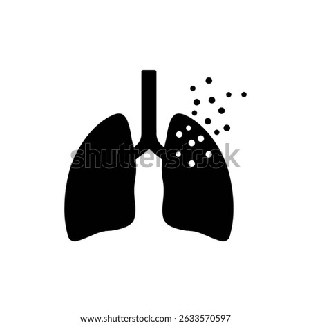 Lung Icon with Particles Representing Airborne Particles for Medical Illustration