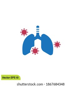 lung icon pneumonia symbol design element logo template