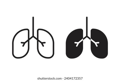 Lung icon, Lung sign vector for web site Computer and mobile app