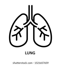 Lung icon. Simple design. Line vector. Isolate on white background.