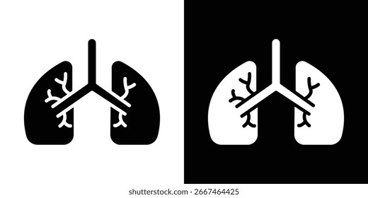 Colección de símbolo de icono de pulmón. Vector plano ilustración de stock.