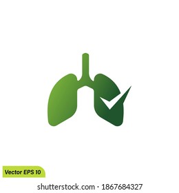 lung icon symbol design element logo template