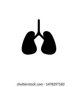 lung icon, lung symbol or logo. vector illustration.black color