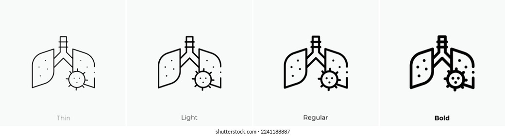 lung icon. Thin, Light Regular And Bold style design isolated on white background