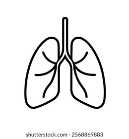 lung icon vector art on white background 
