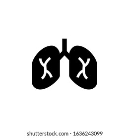 Lung Icon Vector Black Flat Shape Stock Vector (Royalty Free ...