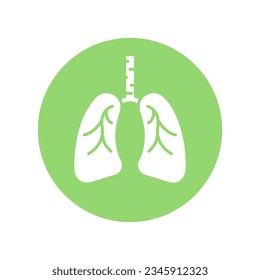Lung icon vector illustration design, lungs flat circle icon design