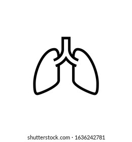 Lung icon vector in linear, outline style isolated on white background, Vector icon eps 10