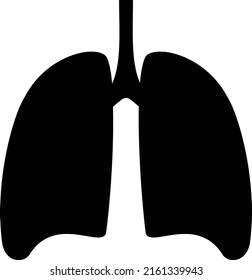 Lung icon, vector with white background.