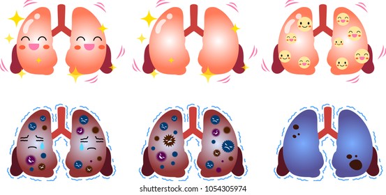 Lung illustration set
