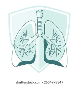 Lungengrafik, weißer, isolierter Hintergrund