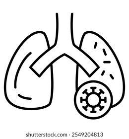 Lung Infection Icon, Lung Disaese