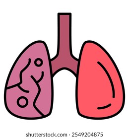 Icono de infección pulmonar, enfermedad pulmonar