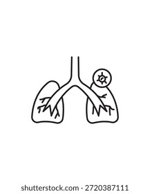 ícone de infecção pulmonar, ícone da melhor linha do vetor.