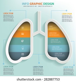 Lung info graphic design, Business concept design. Clean vector.