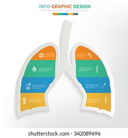 Lung info graphic design. Clean vector.