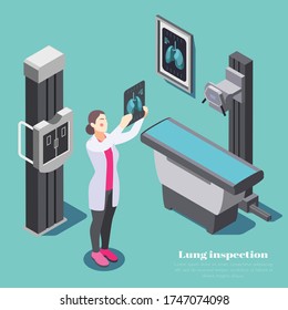 Lung Inspection Composition Xray Examining Symbols Stock Vector ...