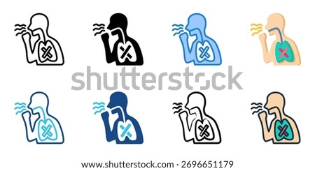 Lung Irritant icon set multiple style collection 

