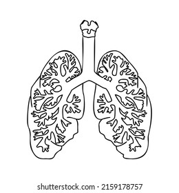 Lung Line Art Illustration Vector Illustration Stock Vector (Royalty ...